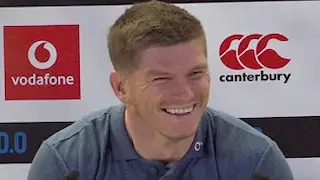 Owen Farrell reacts to his children being taken to Ireland training by his father Andy Farrell